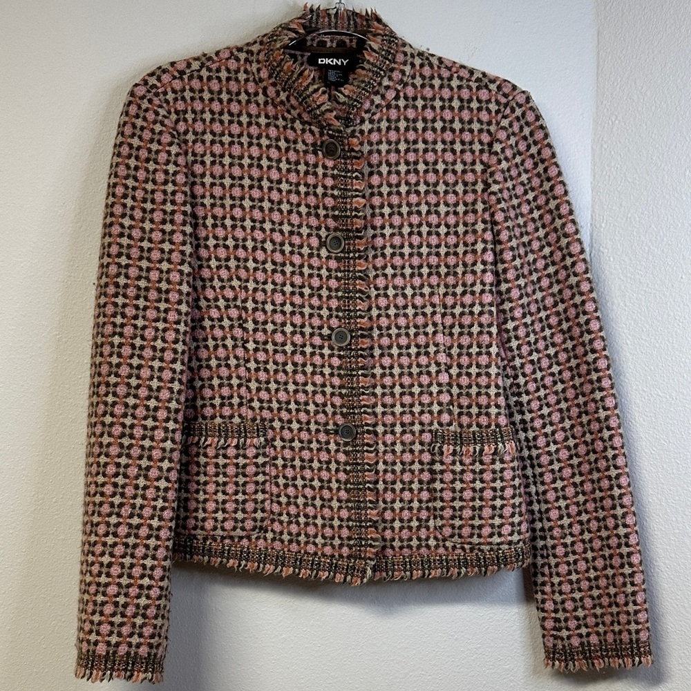 Vintage DKNY Wool Boucle Blend Blazer Women's Size 6